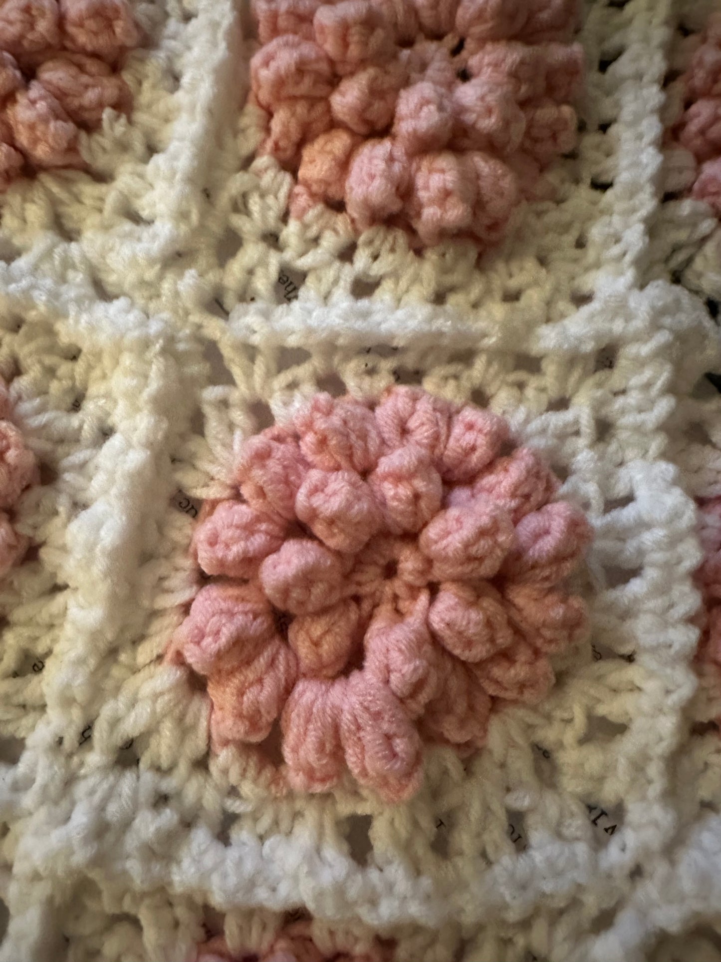 Bobbles and blooms blanket
