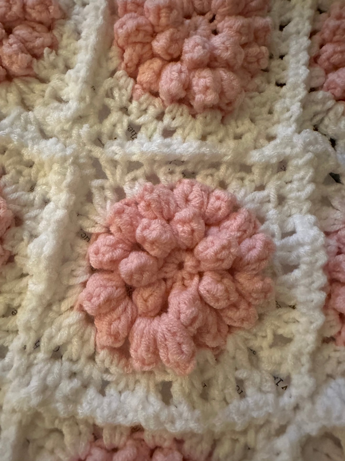 Bobbles and blooms blanket