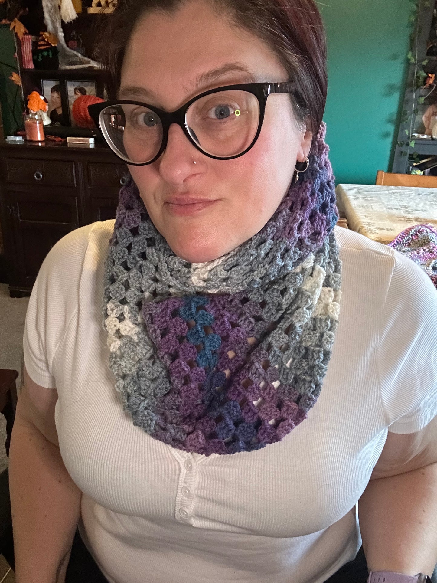 Three in one granny stripe Scarf