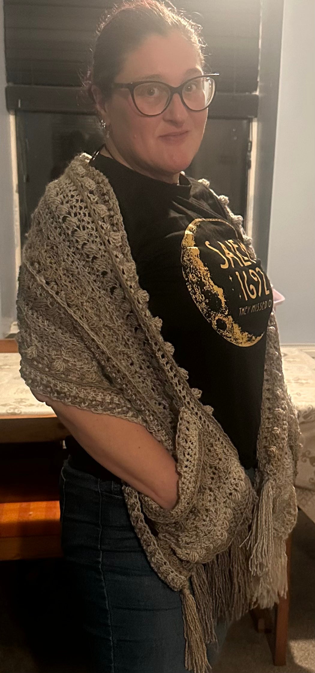 Moonglow Meadow Wrap – Handmade Witchy Shawl