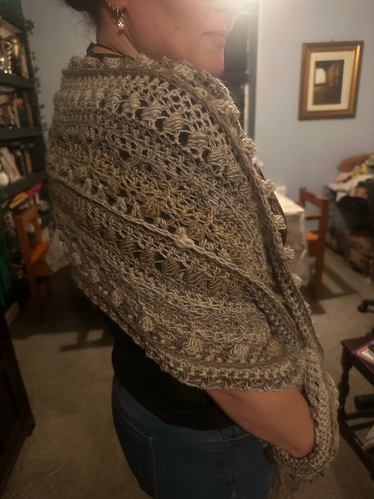 Moonglow Meadow Wrap – Handmade Witchy Shawl